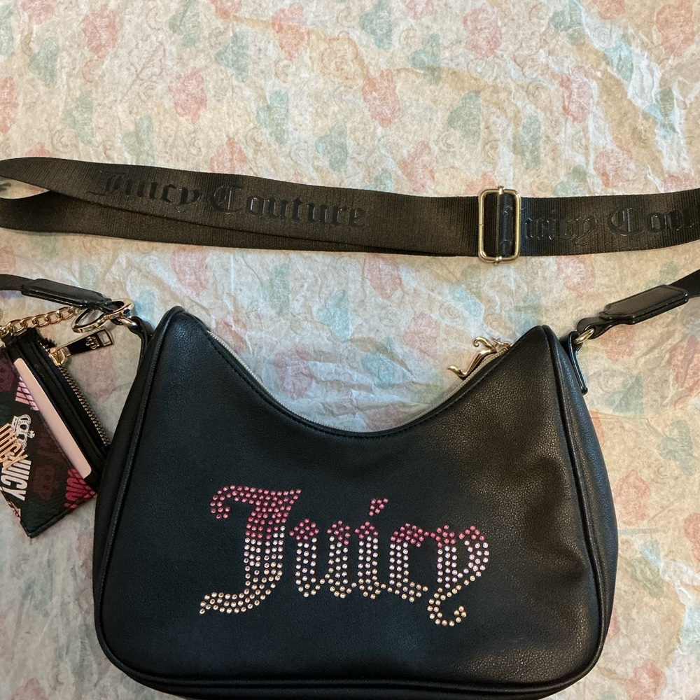 Juicy Couture Black and Pink Shoulder Bag
